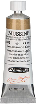 Schmincke - MUSSINI®, finest artist's resin oil colors, Renaissance Gold - 35 ml