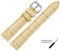 MARBURGER Uhrenarmband 18mm Leder Beige Silber Alligator Prägung Mit Naht - Montage Set 1431821000120