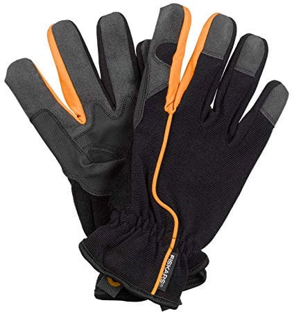 Fiskars Guanti da giardino, Misura: 8, Nero/Arancione, 1003478