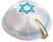 JL Kippha's Satin 2cm Weiß Magen David Kippah jüdischen Cap Judaica Yarmulke Synagoge