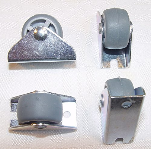 4 Stk. Parkett-Bockrolle 25x13 mm TPE-Rad grau
