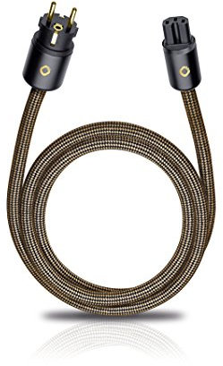 Oehlbach XXL Powercord - High End Stromkabel - HPOCC Netzkabel mit 4mm² Innenleiterquerschnitt & 2-Fach Schirmung, VDE geprüft - Steckertyp C15 (Schuko) auf CEE7/7-5m, sepiabraun