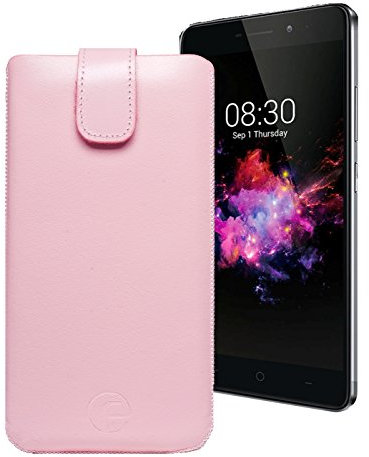 Original Favory Etui Tasche für TP-Link Neffos X1 | Leder Etui Handytasche Ledertasche Schutzhülle Case Hülle Lasche mit Rückzugfunktion* in rosa