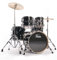 Fame Maple Standard Jungle Set, Ahorn Schlagzeug, 16 BassDrum, Schwarz, inklusive Hardware und Becken