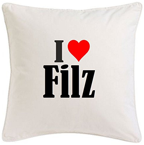 Kissenbezug I Love Filz 40cmx40cm aus Mikrofaser geschmackvolle Dekoration für jedes Wohnzimmer oder Schlafzimmer in Weiß mit Reißverschluss