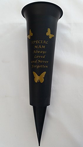Special Mam Verse Graveside Memorial Grave Spiked Flower Vase by DAVID FISCHOFF