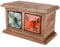 GURU SHOP Apothekerschränkchen mit Bunten Keramik Schubfächern, Gewürzkiste - 2 Fächer Modell 1, Braun, 11x17x10 cm, Dosen, Boxen & Schatullen