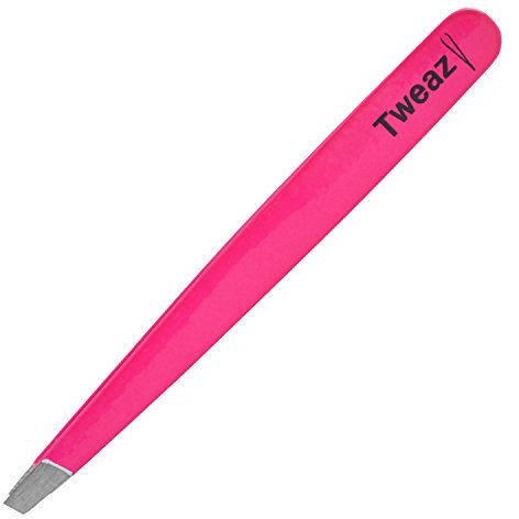 K-Pro TWEAZY Pince à Épiler Professionnelle - Pincettes en Acier Inoxydable pour l'épilation des Sourcils (Neon Rose)