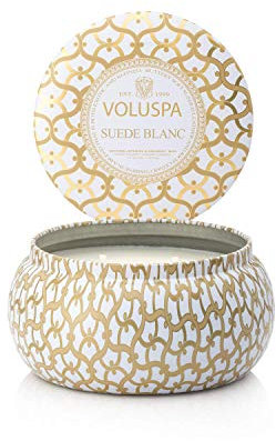 Voluspa Maison Blanc Kerze mit 2 Dochten Wildleder Blanc, 16.0000