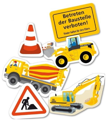 XXL-Großkonfetti Baustelle mit 24 großen Konfetti-Teilen für eine Mottoparty oder Kindergeburtstag // Party Kinder Bauen Baumeister Bauarbeiter Bagger Bob Konfetti Deko Mottoparty