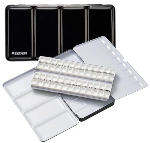 MEEDEN Aquarellkasten, Leere Aquarelldosen Palette Farbkoffer mit 48 Stück Halbpfannen