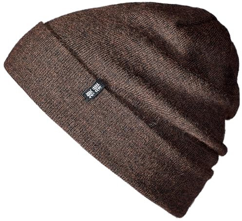 Enter the Complex® Merino Mütze Herren, Beanie Damen, 100% Merino Wolle, Warm und Dünn, Zweilagige Strickmütze, Braun