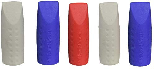 Faber-Castell Grip 2001 Radierkappen, 2er-Packs, 5 Stück, weiß