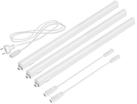 parlat LED Unterbau-Leuchten Rigel, je 57,3cm, 40cm Kabel, je 880lm, weiß, 3er Set