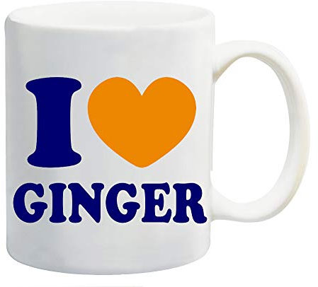 I Love Heart Ginger Mug Gift Present