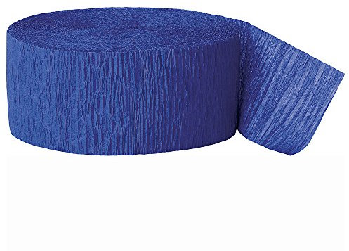 Unique Party - 6345 - Serpentin en Papier Crépon - 24 m - Bleu royal