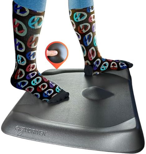 Ergodriven Topo Mini by | Die kleinere, Nicht Flache Stehtischmatte mit berechnetem Gelände (Obsidian-Schwarz)