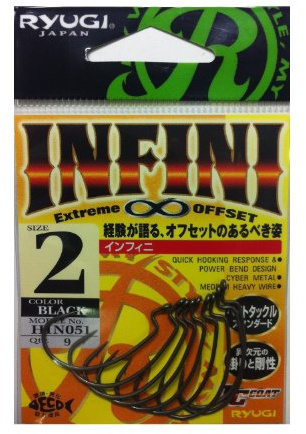 ryugi hin051 Infini versetzt Wurm Haken Gr. 2 (8466)