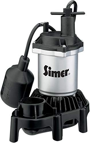 Simer 2905 Automatic Submersible Sump Pump With Tethered Switch, 1260 gph, 1/4 hp, 115 VAC, 0.25