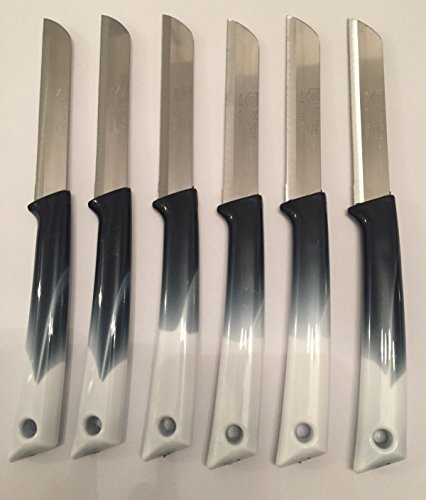 Solingen (schwarz-weiss)/ Made in Germany/ Gemüsemesser Obstmesser Schälmesser Allzweckmesser/ durch speziellen Zackenschlief nie stumpf/ extrem scharf / Messerset 6-teilig/ aus rostfreiem Edelstahl
