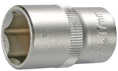 SW-Stahl 05412SB Steckschlüsseleinsatz 1/4 Zoll, 13 mm Sechskant-Nuss | Antrieb 6,3 mm - Länge 25 mm - Chrom-Vanadium-Stahl - Matt Verchromt - Außensechskant - Standardprofil - Kunststoffhalter