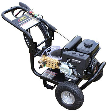 Kiam KM3200P 7hp Industrial Petrol Pressure Washer (3200PSI @ 12.6 LTR/Min) High Jet Power Driveway Patio Car Block Paving Cleaner