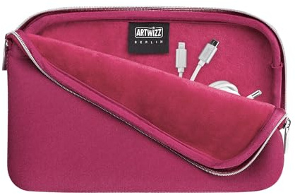 Artwizz Cable Sleeve – Zubehör-Tasche für Kabel, Adapter, Ladegeräte, E-Reader bis 6 Zoll – Organizer aus Neopren mit weichem Innenfutter – Berry