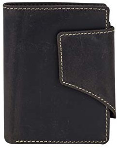 LEAS Herren und Damen Geldbörse mit Verschluss Geschenkbox Echt-Leder, braun Vintage-Collection