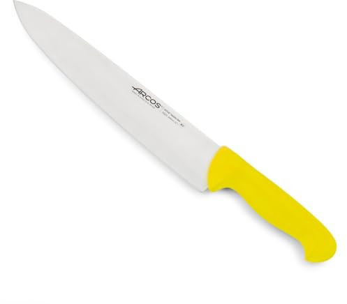 Arcos Serie 2900 - Coltello da Chef Coltello da Cucina - Lama Acciaio Inossidabile Nitrum 300 mm - Manico Polipropilene Colore Giallo