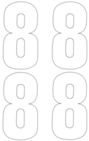 4 x Number 8 Wheelie Bin Stickers