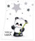 Babydecke mit Namen personalisiert - Motiv Panda - Besticktes Geschenk für Mädchen und Junge