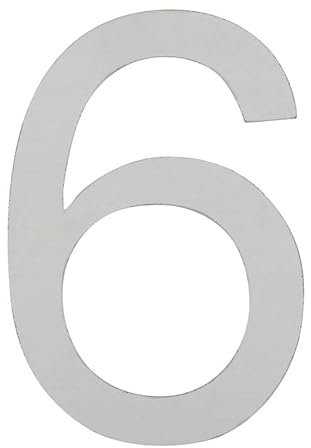 ARREGUI SEC11-T3 Numeri e lettere di 20 cm di altezza | Numero civico e lettere esterno | Acciaio inossidabile | Numeri di porta moderni Segnaletica Targa Indirizzo di casa | 20 cm | Numero 6
