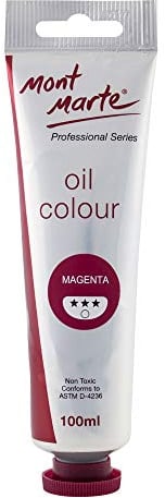 MONT MARTE Premium Oil Paint, 100ml (3.4oz), Magenta, Good Coverage, Excellent Tinting Strength