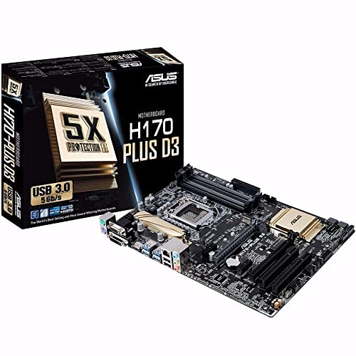 Asus H170-PLUS D3 Motherboard (Socket 1151, DDR3, S-ATA 600, ATX, PCI Express 3.0, Stainless-Steel Back I/O, DIGI, VRM)