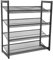 woodluv 4 Tier Shoe Rack, Shoe Storage Organiser, Metal Storage Rack, Shoe Stand Shoe Shelf for Hallway, Living Room, Plants Books, Bedroom,Bathroom, 74 x 30.5 x 81 cm, Grey (STACKABLE)