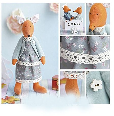 GMMH Bastelset zum Selbermachen Puppen Nähset Stoff Fuchs Ister 29 cm Puppe Safinaz Weichpuppe Stoffpuppe weich