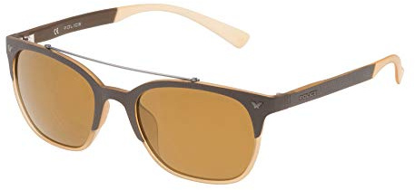 POLICE Unisex-Erwachsene SPL161537ESG Sonnenbrille, Braun (Marrón), 53
