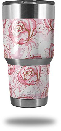 Skin Decal Wrap for Yeti Tumbler Rambler 30 oz Flowers Pattern Roses 13 (TUMBLER NOT INCLUDED) by WraptorSkinz