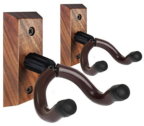 CANTUS Guitar Wall Mount Guitar Hanger 2 Packs for Electric Acoustic Guitar Ukulele Bass