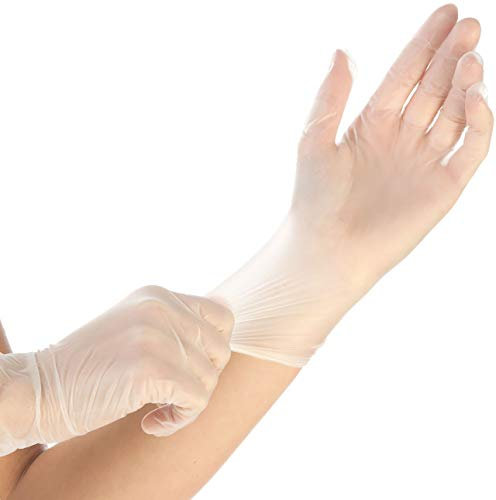 FRANZ MENSCH Hygostar Vinylhandschuhe Ideal Light, transparent, Gr. 9/L | puderfrei, 100 Stück, Einmalhandschuhe latexfrei, Einweghandschuhe mit Rollrand