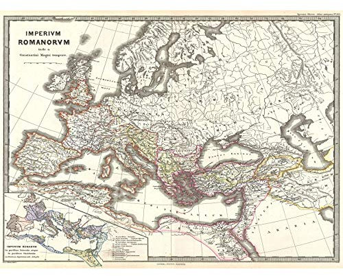 Bumblebeaver 1865 SPRUNER MAP The Roman Empire Under Constantine Vintage Poster Print 12x16 inch 30x40cm Karte römisch Reich Jahrgang