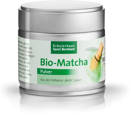 Sanct Bernhard Bio Matcha-Tee Premium-Qualität fein gemahlener grüner, gedämpfter Tee 30 g