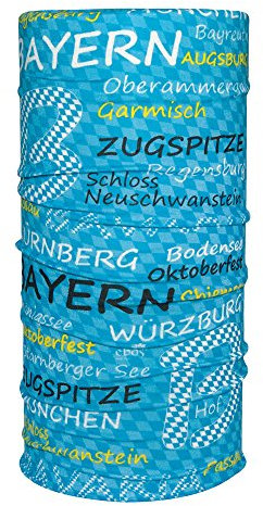 ebos Qualitatives Multifunktionstuch | Schlauchtuch, Multischal, Bandana, Halstuch, Kopftuch | Ideal als Snowboardtuch, Fashion, etc! | in verschiedenen Designs erhältlich (Bavaria blau)