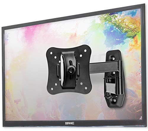 Duronic TV Bracket TVB0920 | Cantilever Wall Mount for 13”-30” Television Screen | Tilt +20° | Swivel 180°/360° | VESA Up to 600x400mm | Fixing for Flat Screen LCD/LED/OLED/QLED | Strong Heavy Duty
