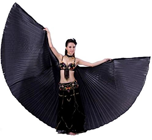 Tanzbekleidung & Accessories Isis Wings Flügel Schleier Bauchtanz Belly Dance Kostüm Fasching Karneval Samba Tanz (Schwarz)