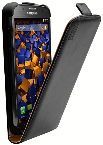 mumbi Echt Leder Flip Case kompatibel mit Samsung Galaxy S4 Active Hülle Leder Tasche Case Wallet, schwarz