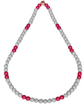 WOOD FELLAS Unisex Deluxe Holz-Perlenkette grey/red 12mm