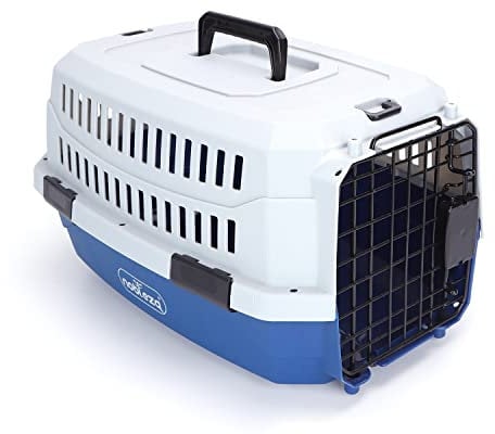 Nobleza - Transportin Gato Perro Grande, Transportin para Gatos Perro Portátil y Transpirable, Mascotas Perros Gatos Accesorios, Transportín de Plástico, 68x48x42 CM, Azul & Gris