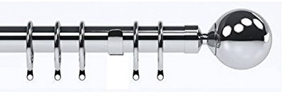Speedy IDC 28mm Nikola Curtain Pole Set, Chrome, 400cm