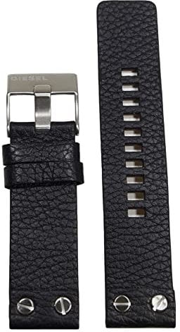 Diesel Uhrband Wechselarmband LB-DZ1717 Original Ersatzband DZ 1717 Uhrenarmband Leder 24 mm Schwarz